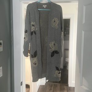 Long open front cardigan